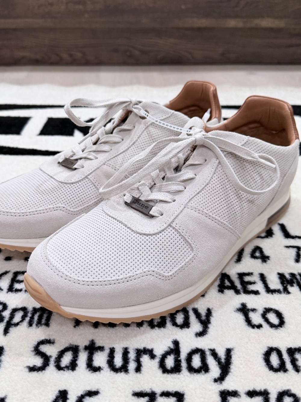 Dune London Trilogy Leather Suede Lace Up Sneakers
